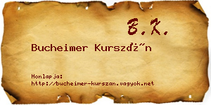Bucheimer Kurszán névjegykártya